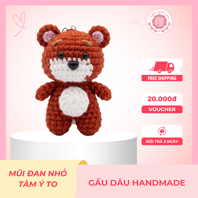 Gấu Dâu Handmade Gấu Dâu handmade móc thủ công từ len Milk Cotton cao cấp