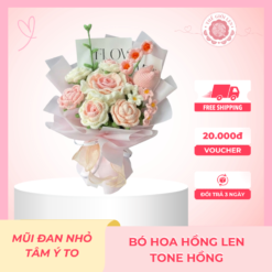 Len Tone Hồng mềm mại chất lượng cao dùng để móc thú và sản phẩm handmade