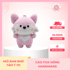 Cáo Fox Hồng handmade móc thủ công từ len Milk Cotton cao cấp