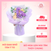 Bó Hoa Len Mid Tím Thủy Chung handmade móc thủ công từ len Milk Cotton cao cấp