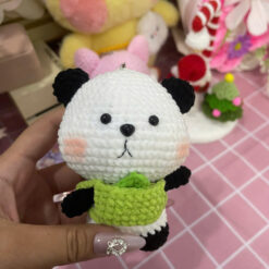 Gấu trúc Panda handmade móc len dễ thương làm từ len Milk Cotton cao cấp